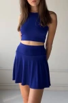 spódniczka tenisowa FLOW z bambusa / sapphire (spódnico-spodenki)